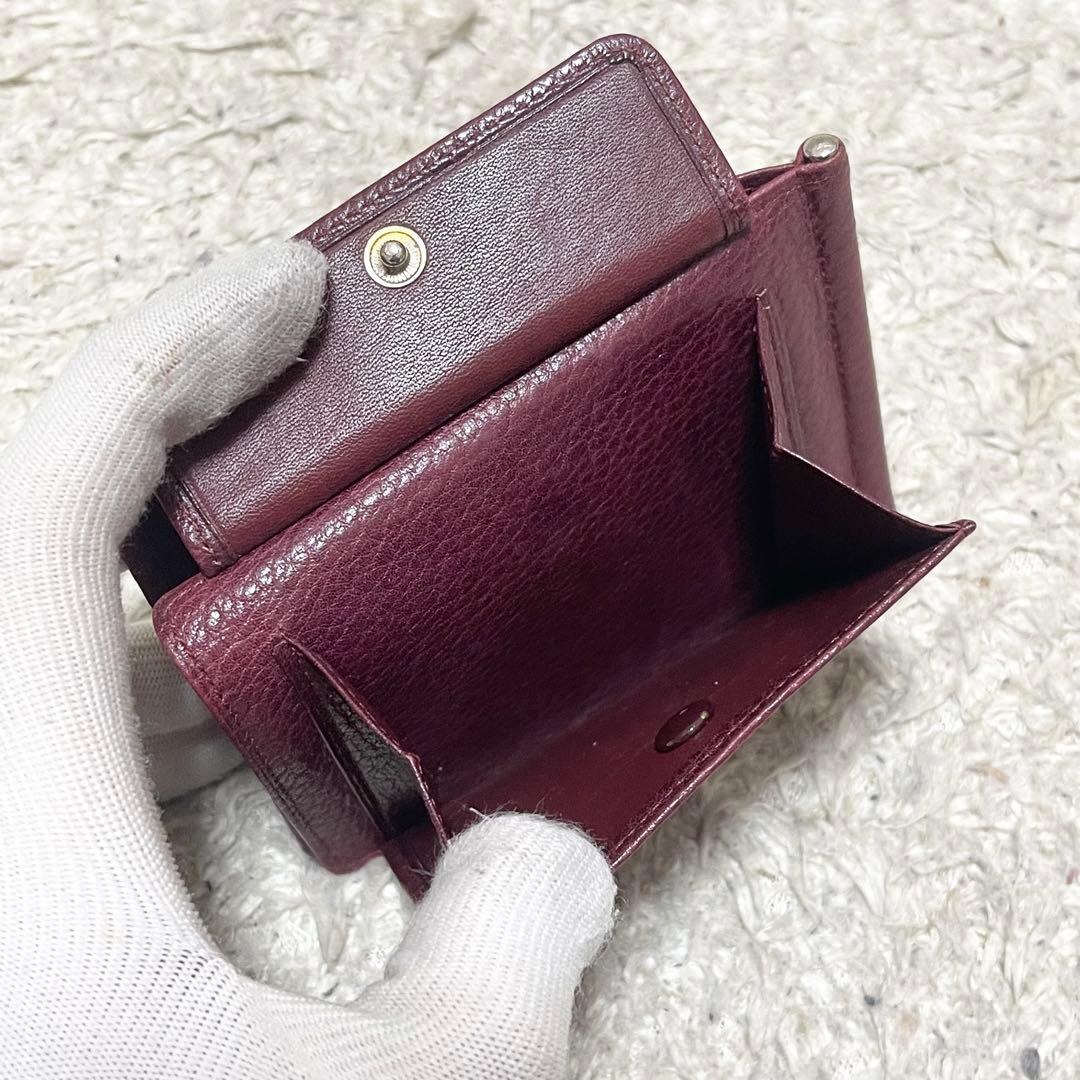 カルティエ　マネークリップ　フラグメントケース　カード収納　レザー　ボルドー