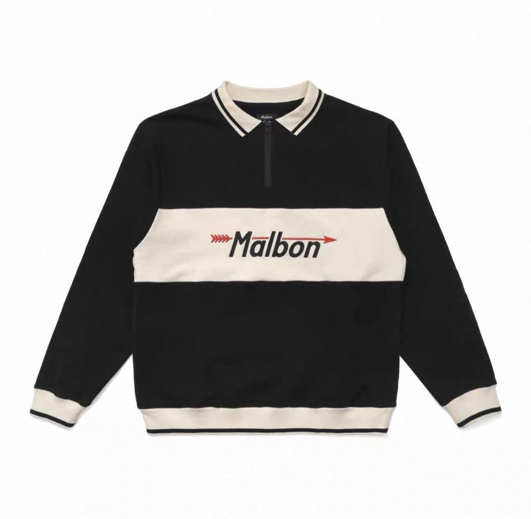 即日発送Malbon メンズハーフジップ トップスゴルフウェアスウェット2XL