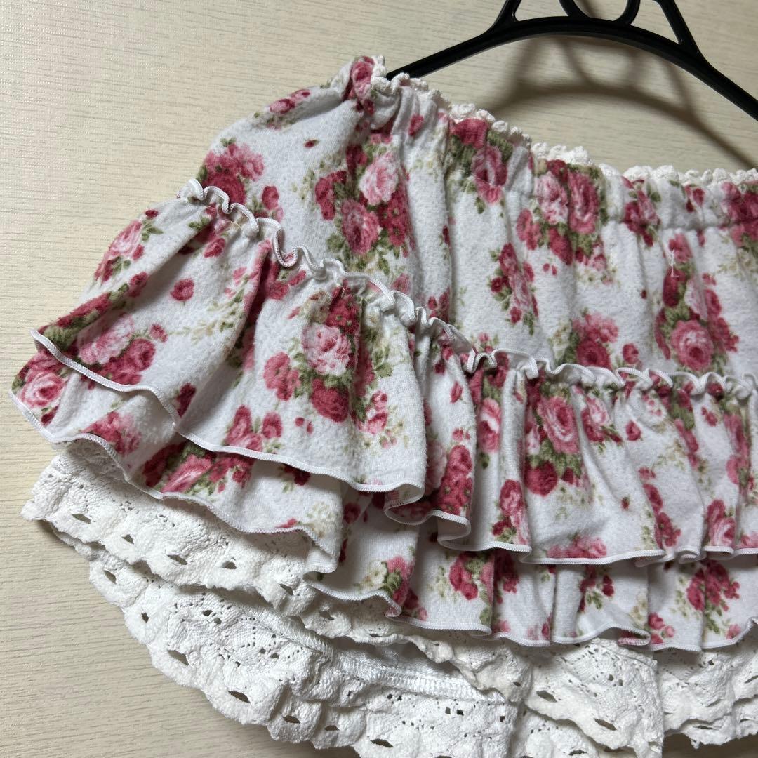 LI Z LISA フラワープリント フリルミニスカート