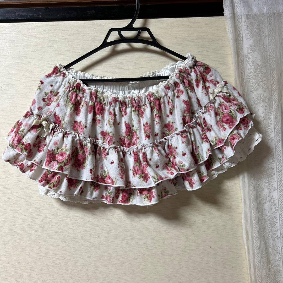 LI Z LISA フラワープリント フリルミニスカート