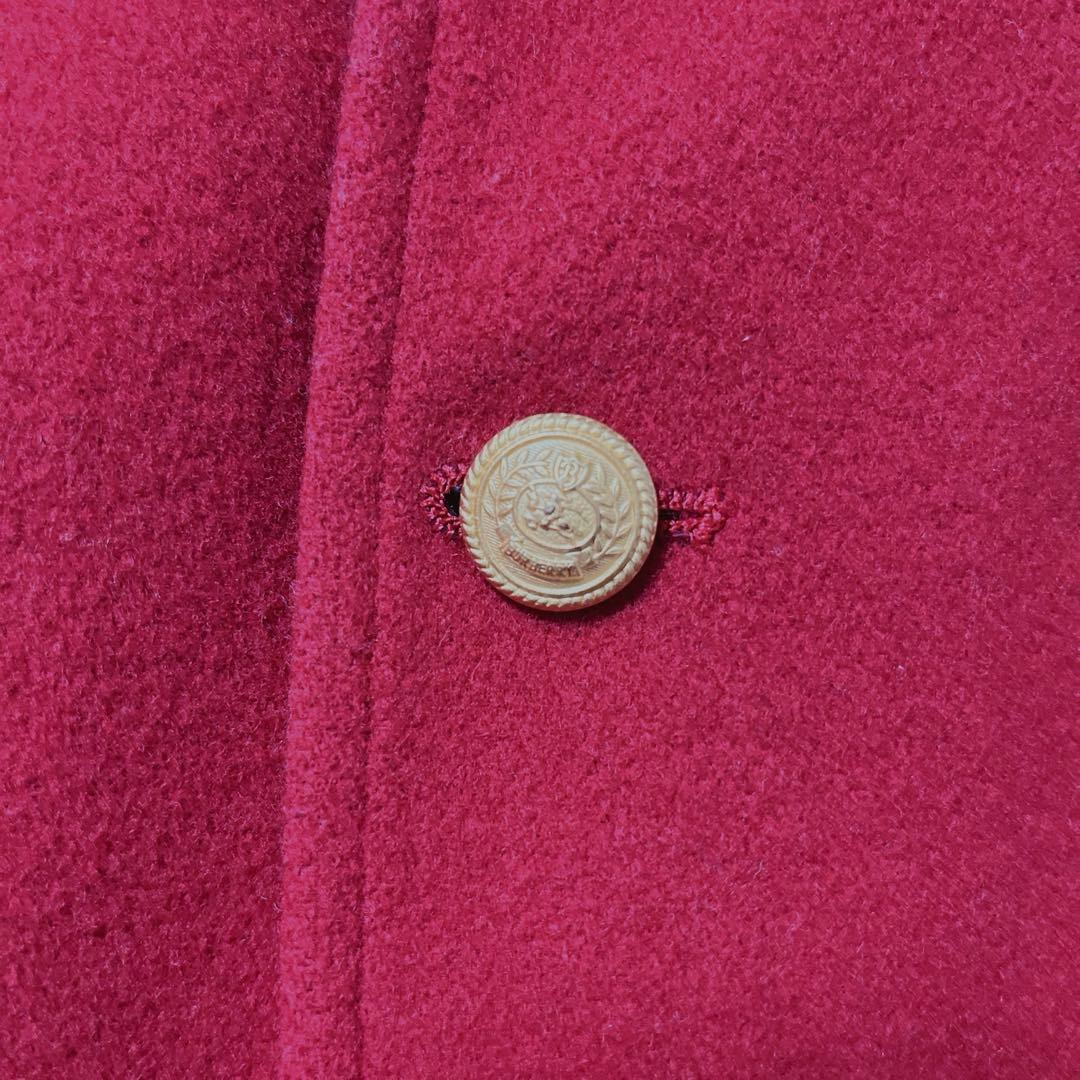 バーバリーロンドン　ウールコート　金ボタン　赤　100A