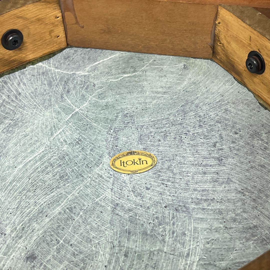 【美品】 Itokin 花台 大理石 サイドテーブル アンティーク 電話台 猫足