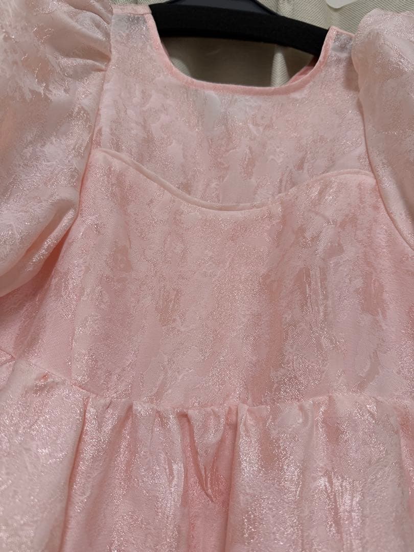 ANDRESD バブルスリーブジャガードドレス　sサイズ