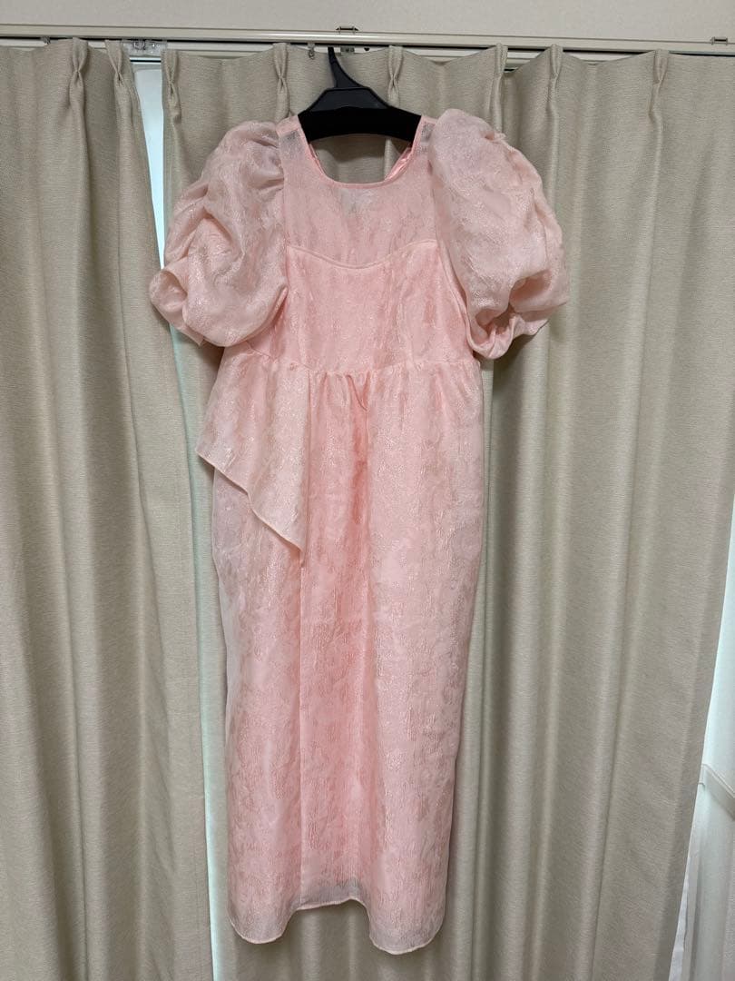 ANDRESD バブルスリーブジャガードドレス　sサイズ