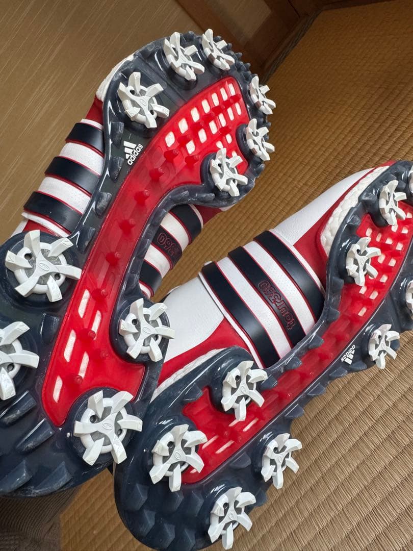 【新品未使用】adidas ゴルフシューズ ホワイト トリコロール26.5cm