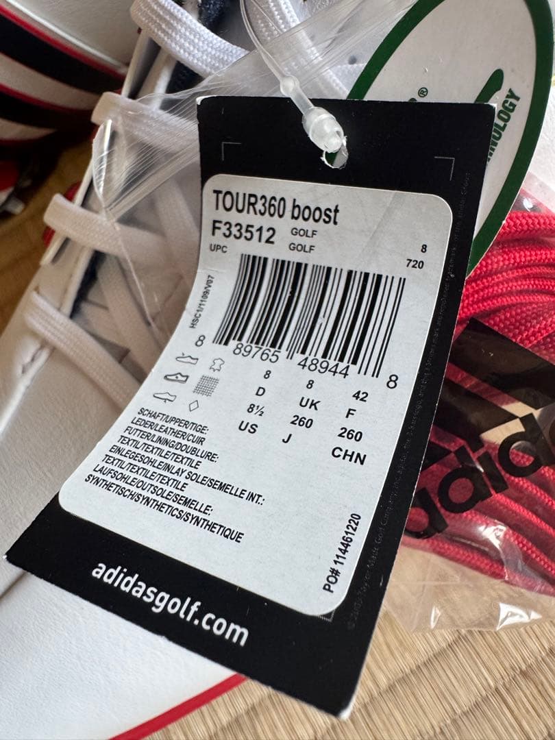 【新品未使用】adidas ゴルフシューズ ホワイト トリコロール26.5cm