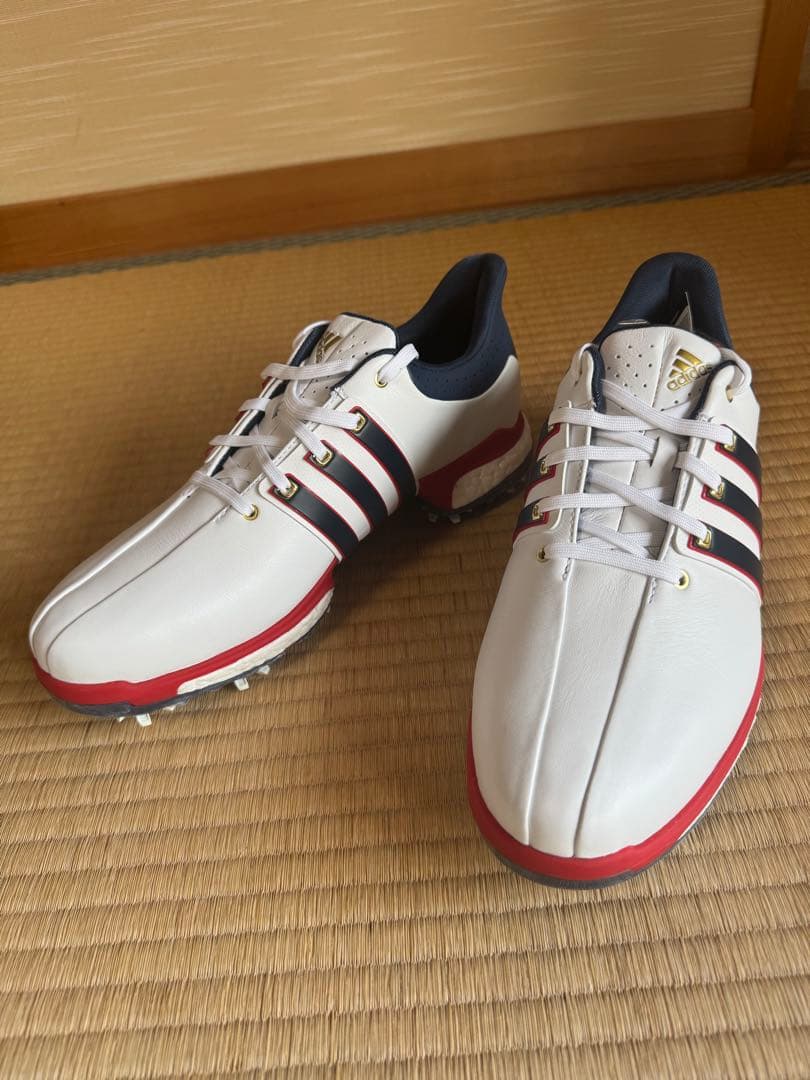 【新品未使用】adidas ゴルフシューズ ホワイト トリコロール26.5cm