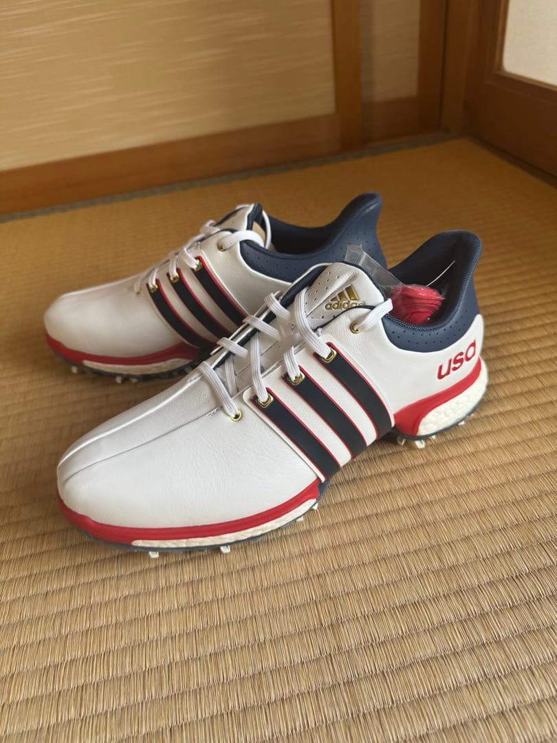 【新品未使用】adidas ゴルフシューズ ホワイト トリコロール26.5cm