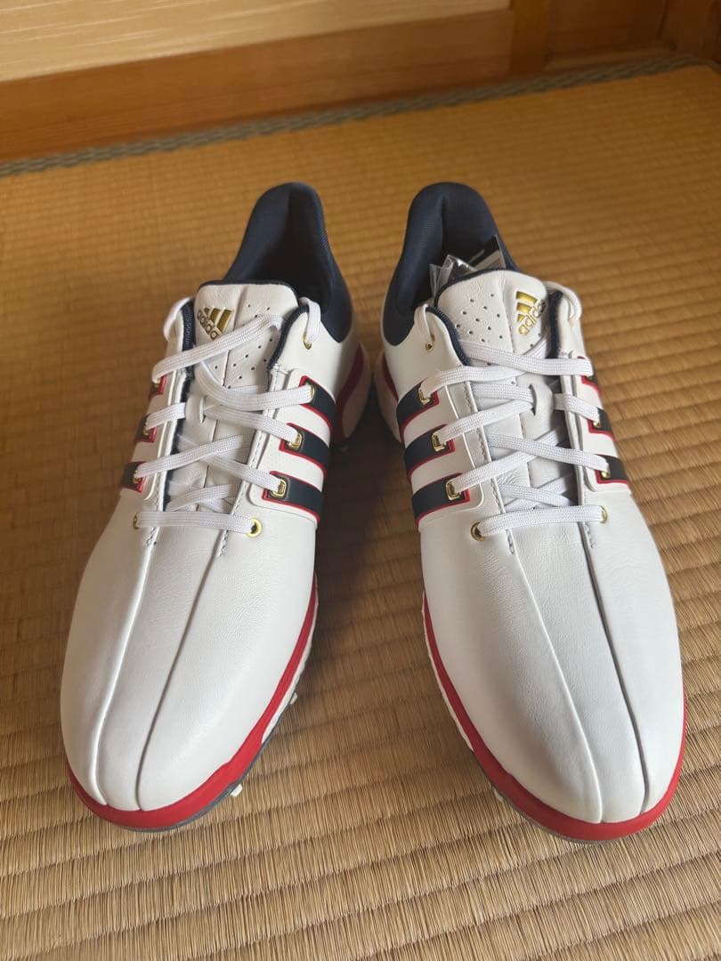 【新品未使用】adidas ゴルフシューズ ホワイト トリコロール26.5cm