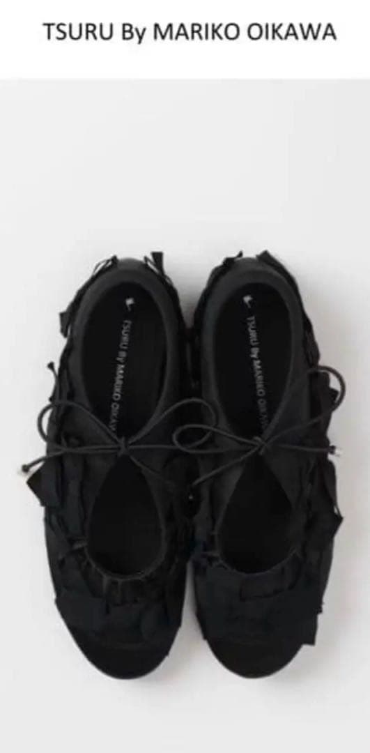 テリー田中　TSURU ブラック フラットシューズ