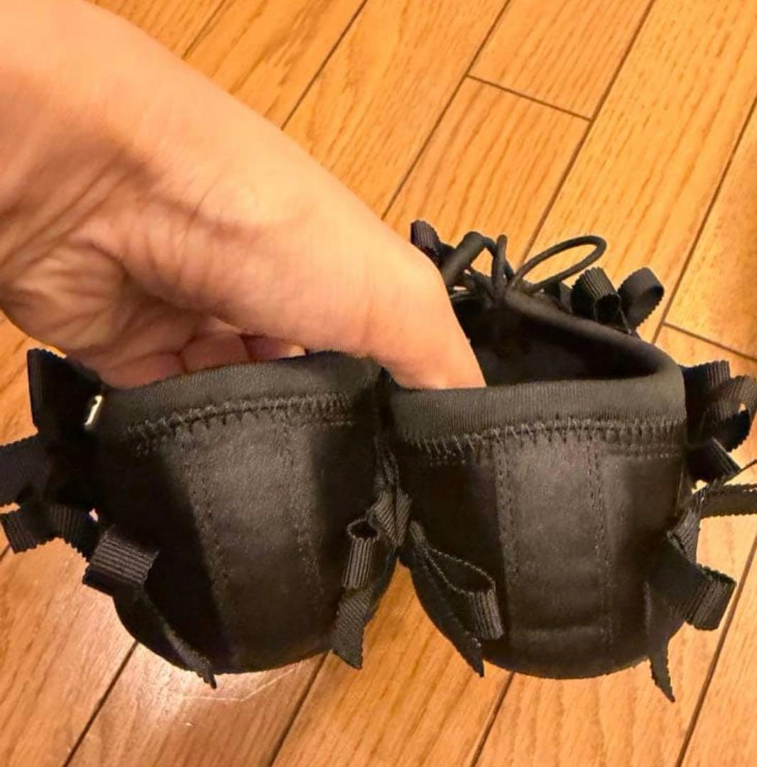 テリー田中　TSURU ブラック フラットシューズ