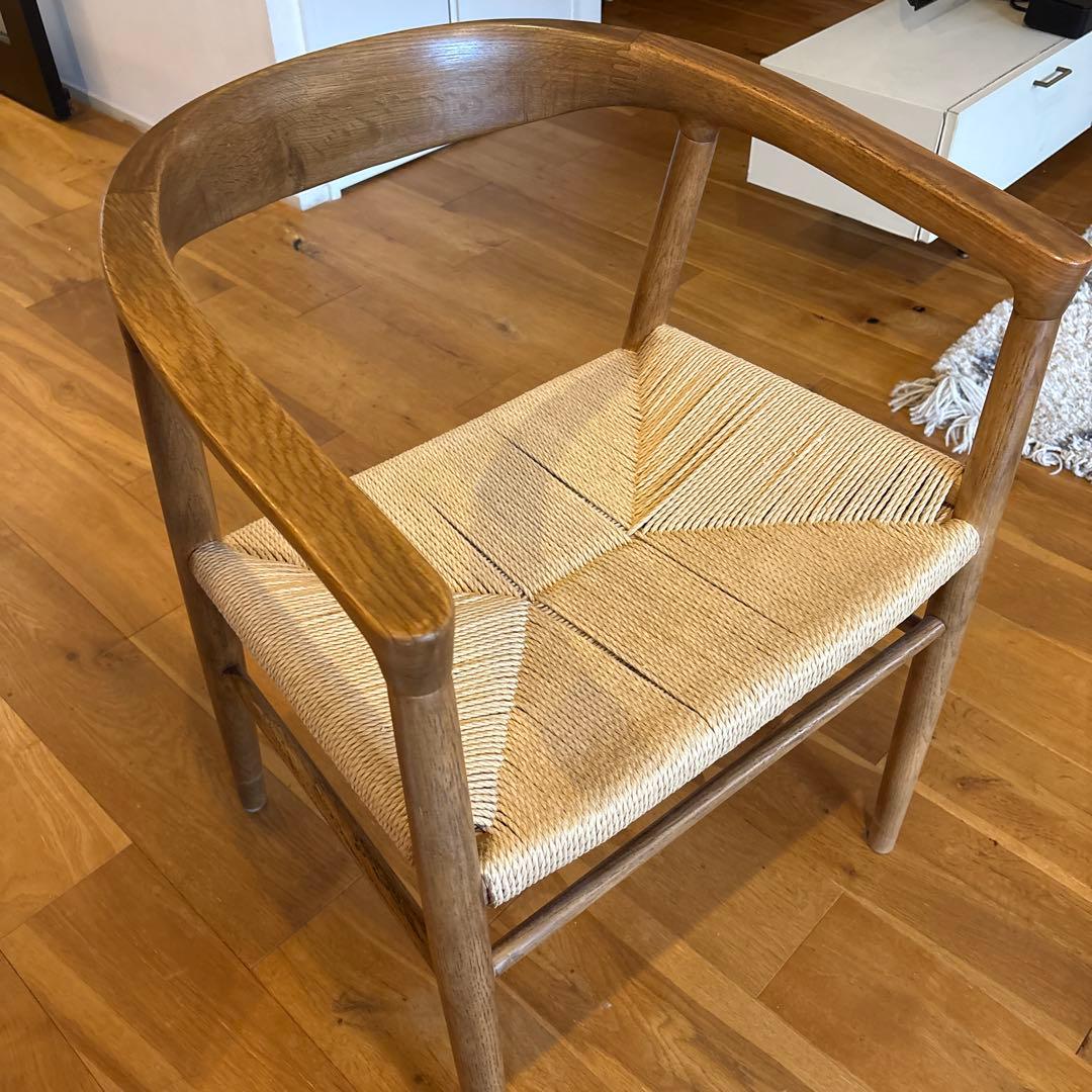 無印良品　オーク材ペーパーコードアームチェア