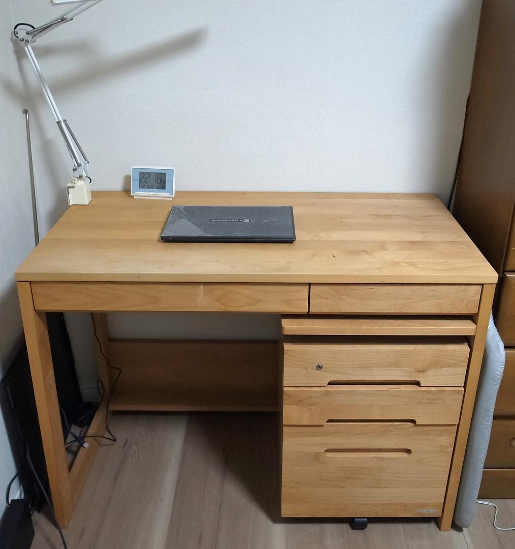 大人になっても使える学習机　堀田木工所　木目調　別出品で昇降式ワゴンあり