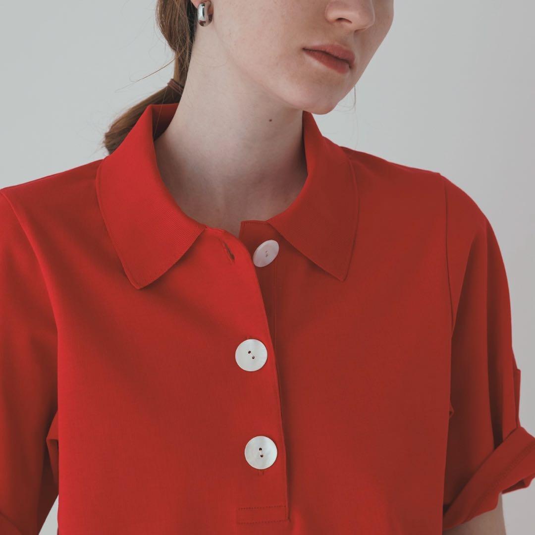 ADAM ET ROPE' アダムエロペ コクーンスリーブポロシャツ