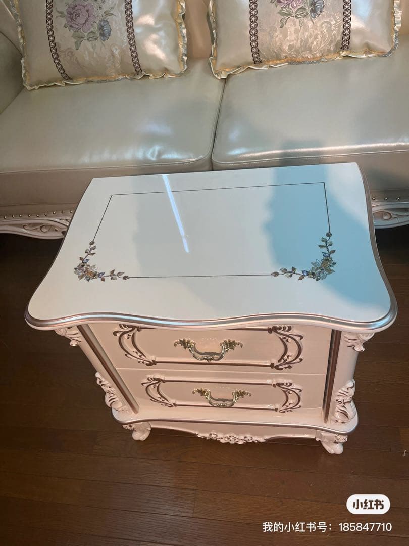 アンティーク 2段チェスト ベットサイド 姫系 姫かわ 収納 ロココ調