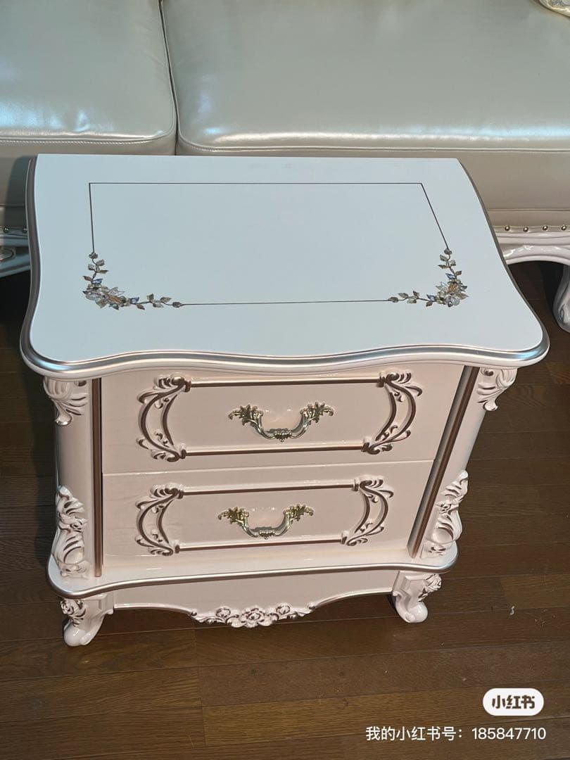 アンティーク 2段チェスト ベットサイド 姫系 姫かわ 収納 ロココ調