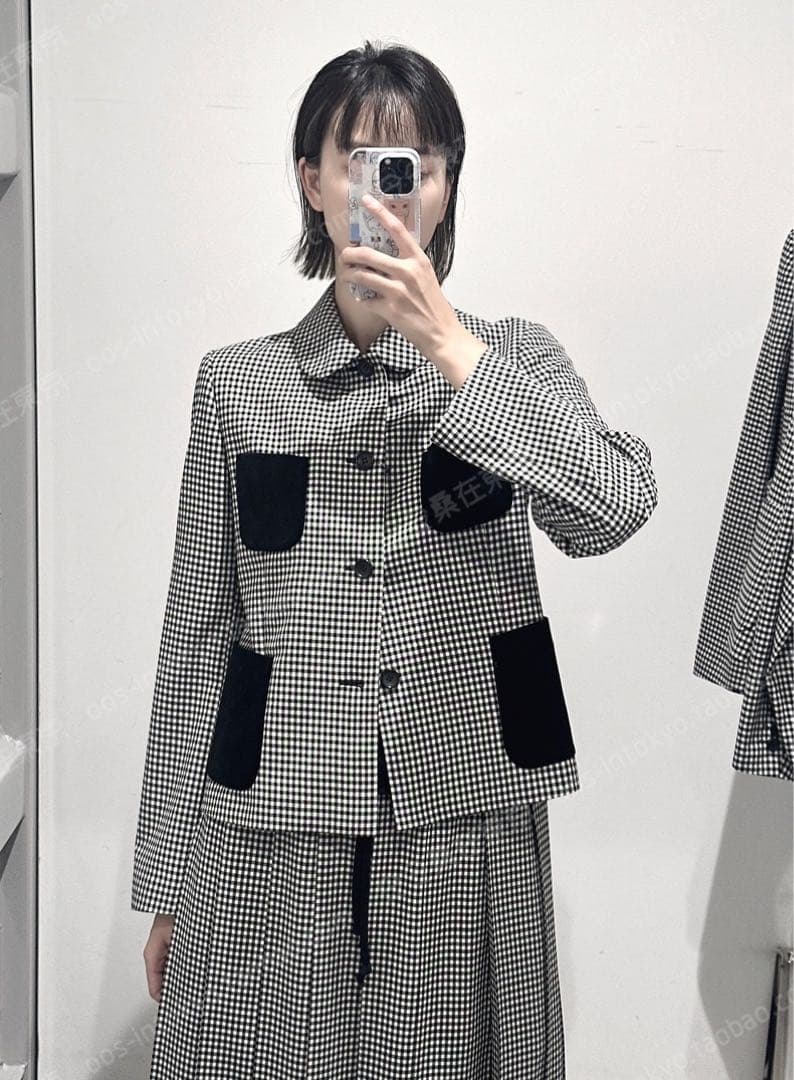 AD2024 コムデギャルソン ガールGIRL 丸襟ベロアポケットジャケット