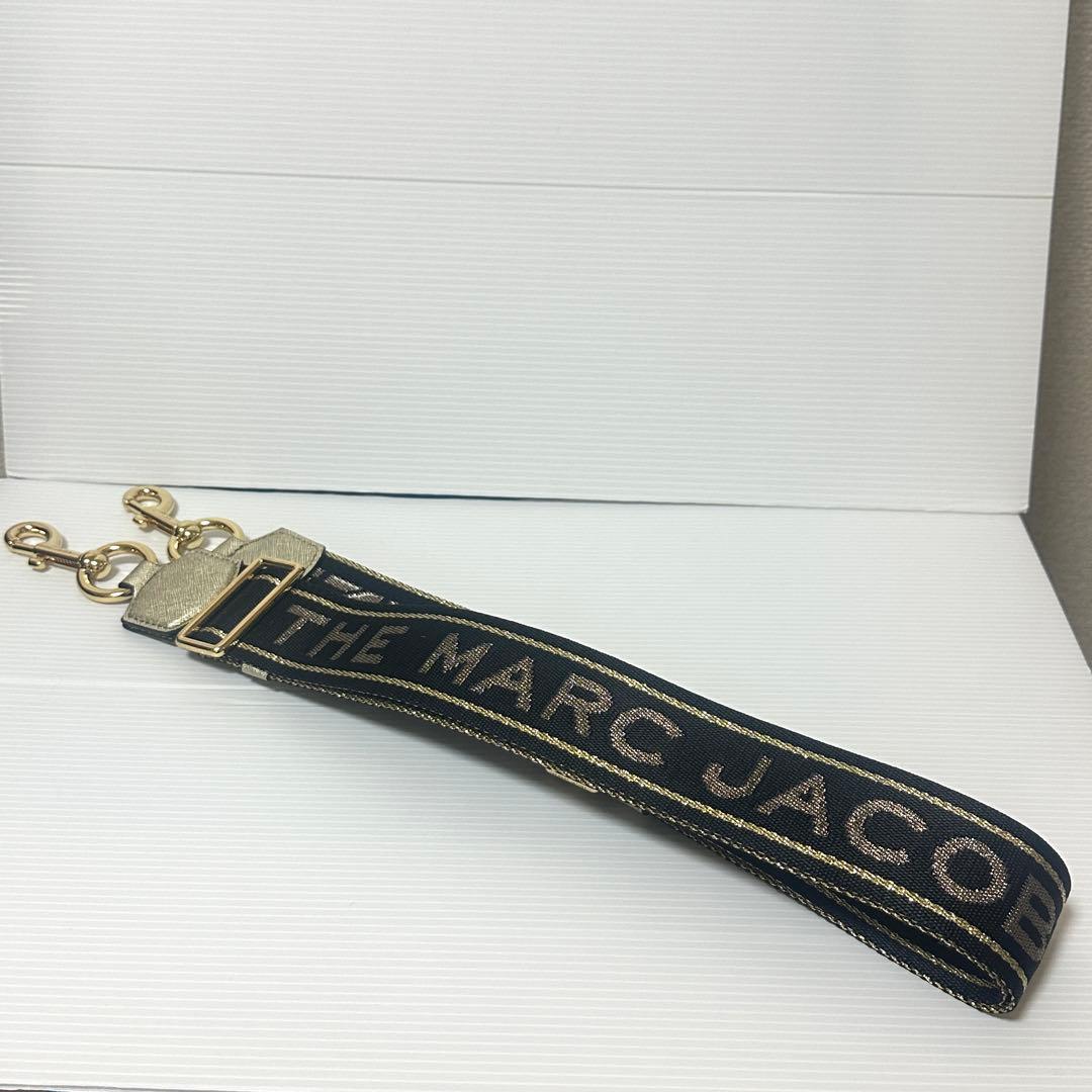 新品◆マークジェイコブス スナップショットショルダーバッグ ストライプゴールド