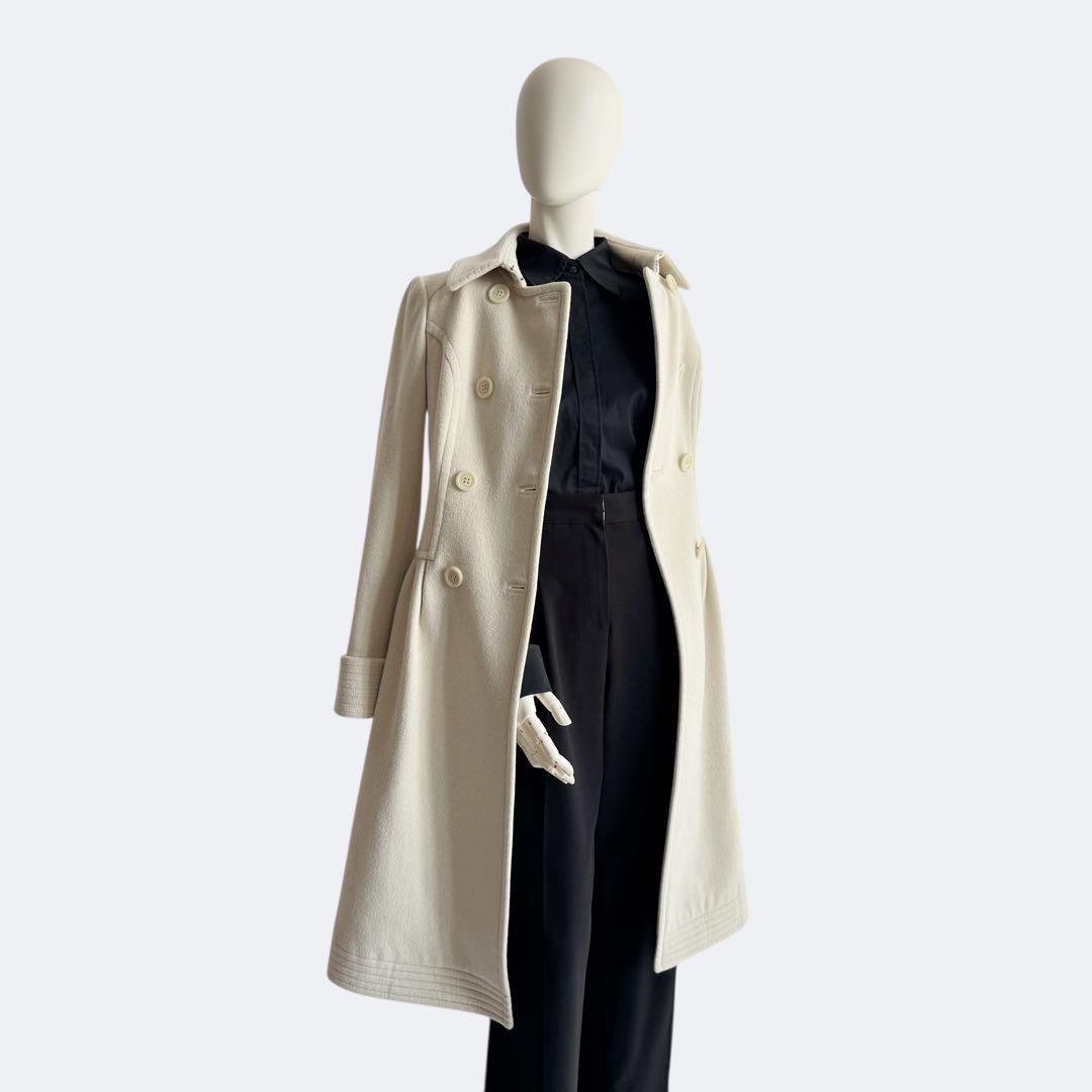 EPOCA エポカ アンゴラ混 ウールコート アイボリー ダブルブレスト 日本製