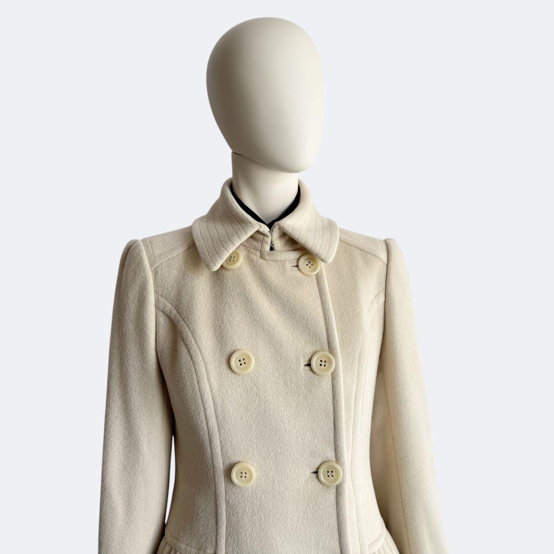 EPOCA エポカ アンゴラ混 ウールコート アイボリー ダブルブレスト 日本製