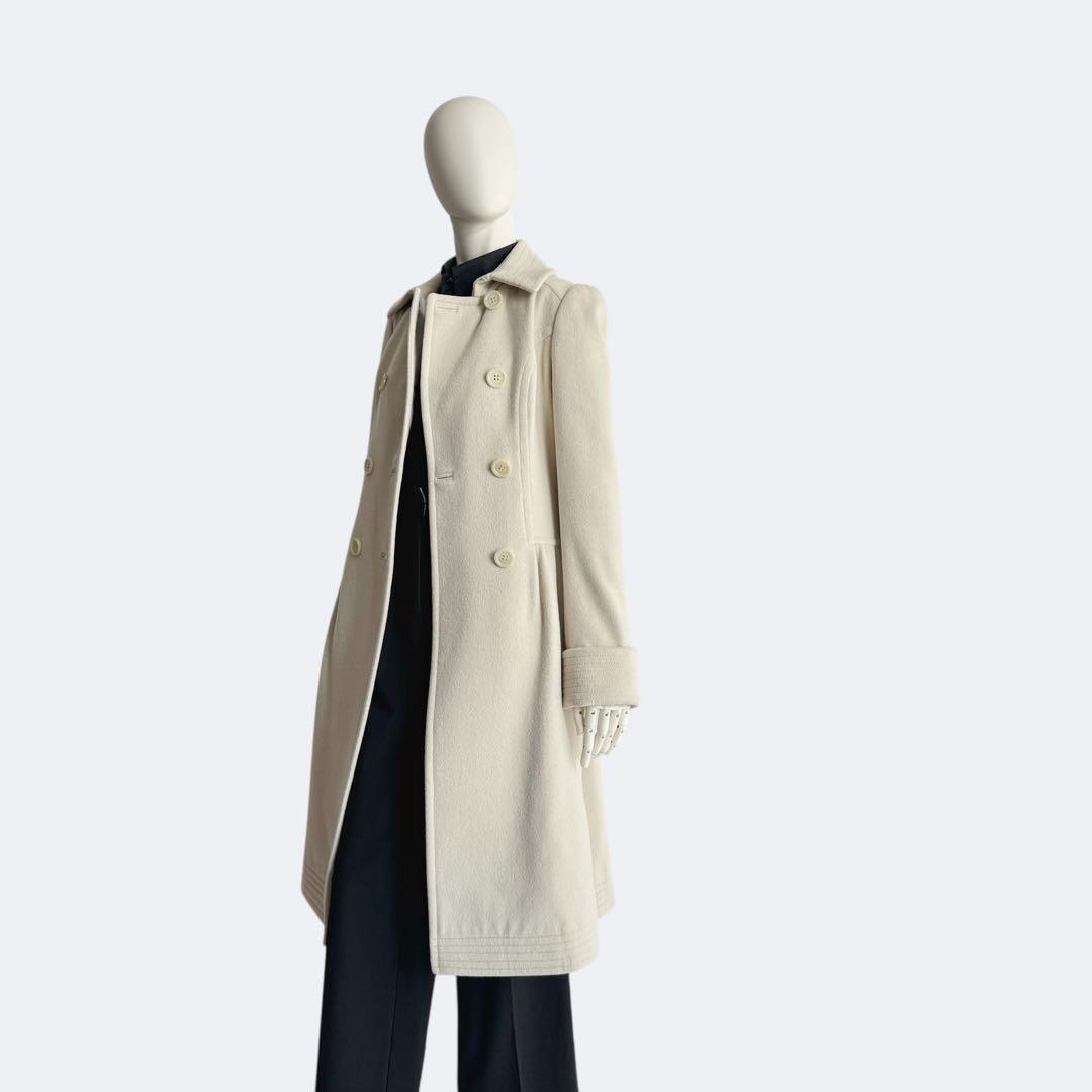 EPOCA エポカ アンゴラ混 ウールコート アイボリー ダブルブレスト 日本製