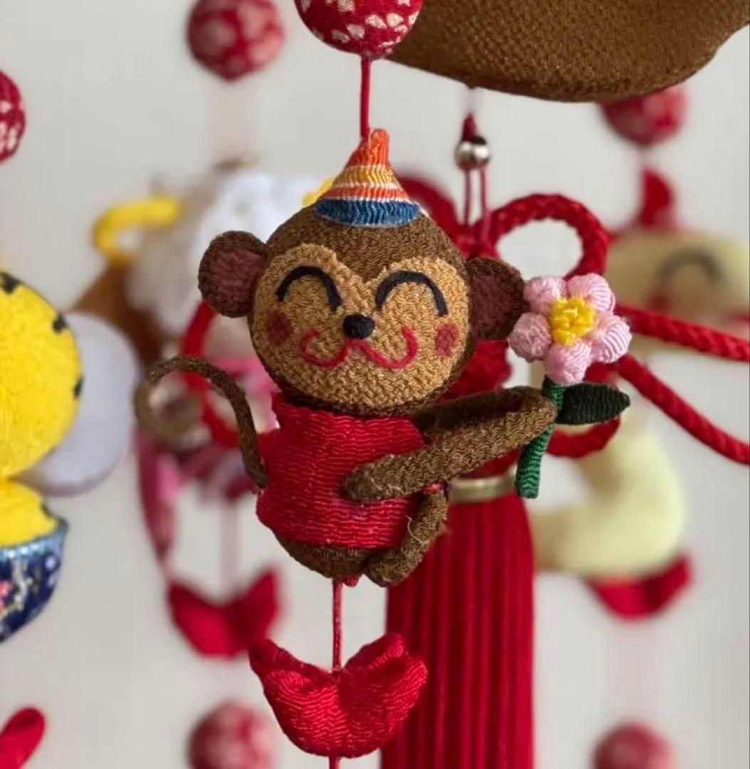 十二支の吊るし雛(木目込みまり　梅)