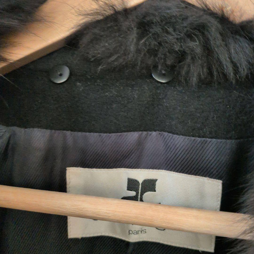 美品　クレージュ　カシミア　コート　ブルーフォックス　サイズ9AR