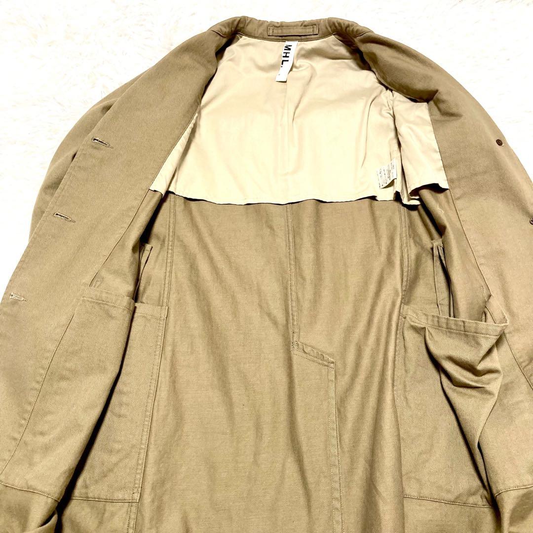 【極美品】マーガレットハウエル　ロングジャケット　カーキ　コットン100% L
