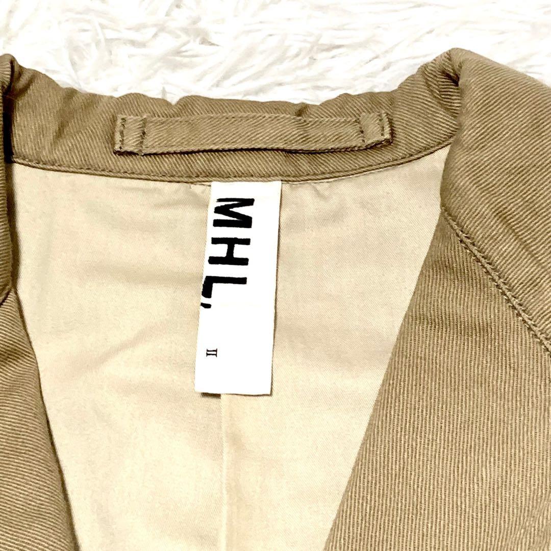 【極美品】マーガレットハウエル　ロングジャケット　カーキ　コットン100% L