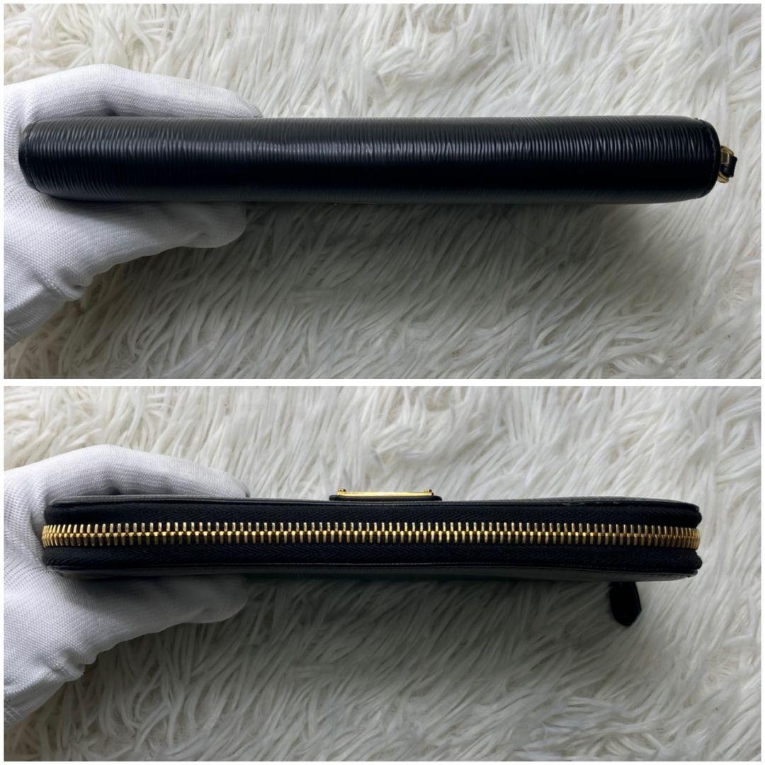 極美品✨　プラダ　長財布　ラウンドファスナー　ヴィッテロムーブ　三角ロゴ　黒