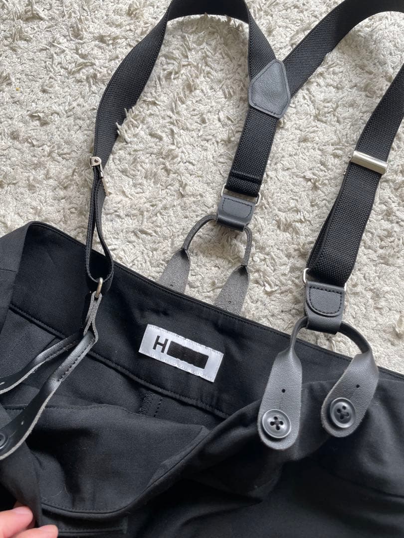 エイチビューティーアンドユース　トロピカルハイウエストサスペンダーパンツ S