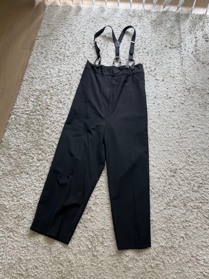 エイチビューティーアンドユース　トロピカルハイウエストサスペンダーパンツ S