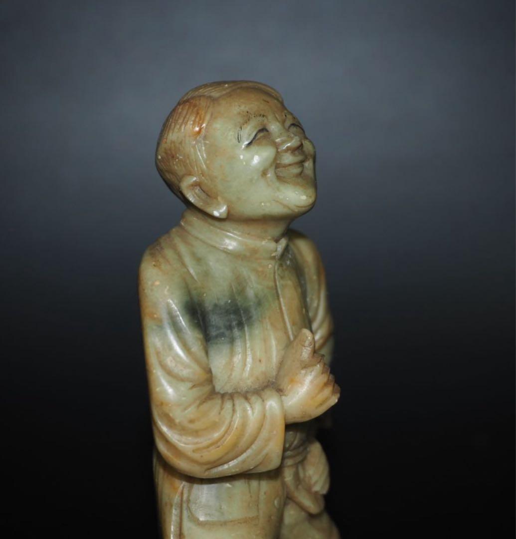 送料無料　1980年代　寿山石彫刻　鄧小平像　珍品