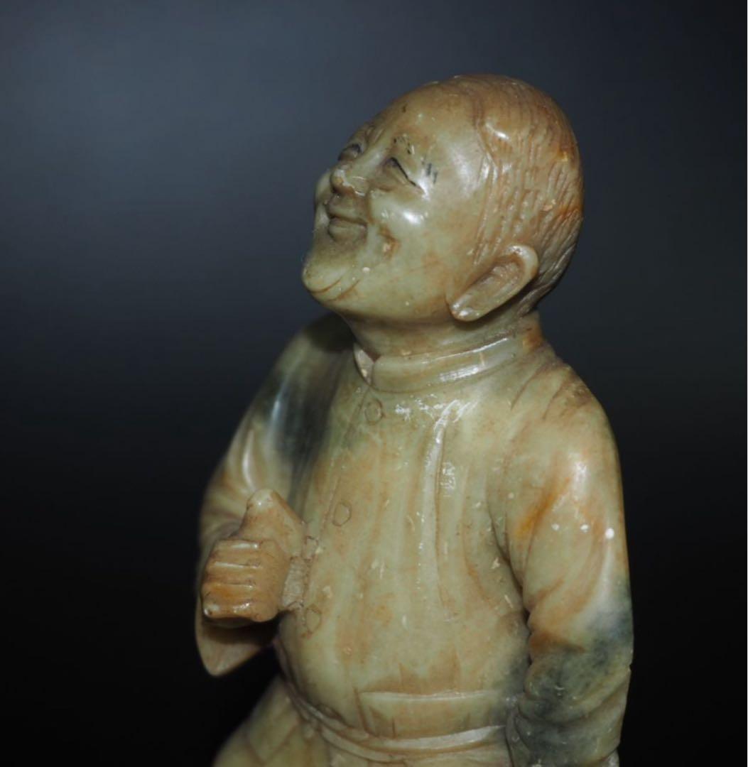 送料無料　1980年代　寿山石彫刻　鄧小平像　珍品