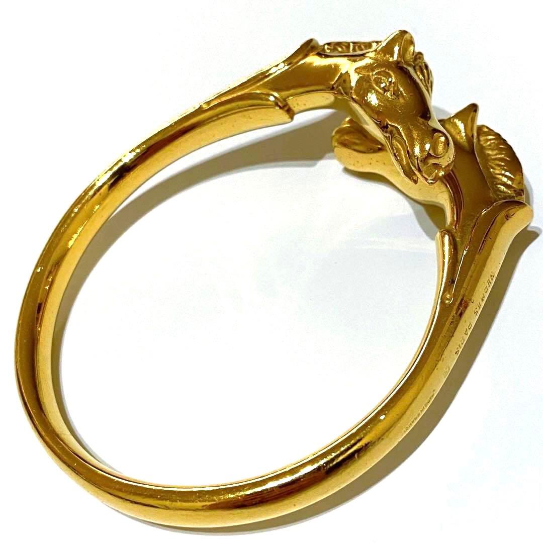 極希少 美品 エルメス シュバルホース ゴールド バングル ブレスレット 最高級