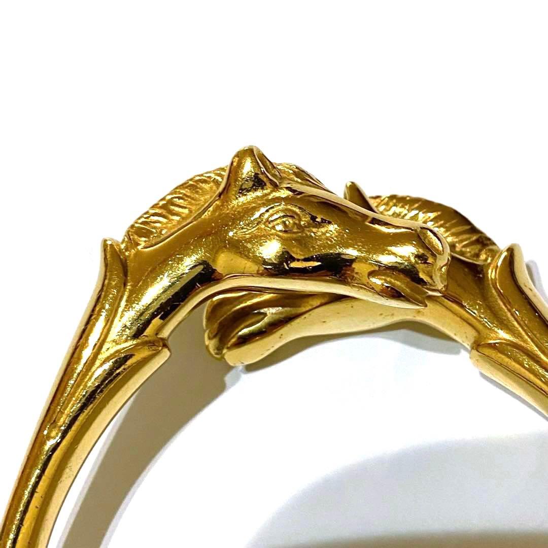 極希少 美品 エルメス シュバルホース ゴールド バングル ブレスレット 最高級