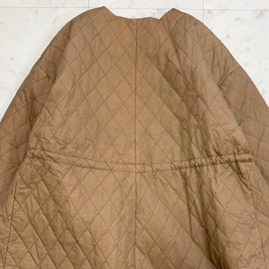極美品✨ビアズリー　バルーン袖キルトコート　キャメル　ロングコート　キルティング