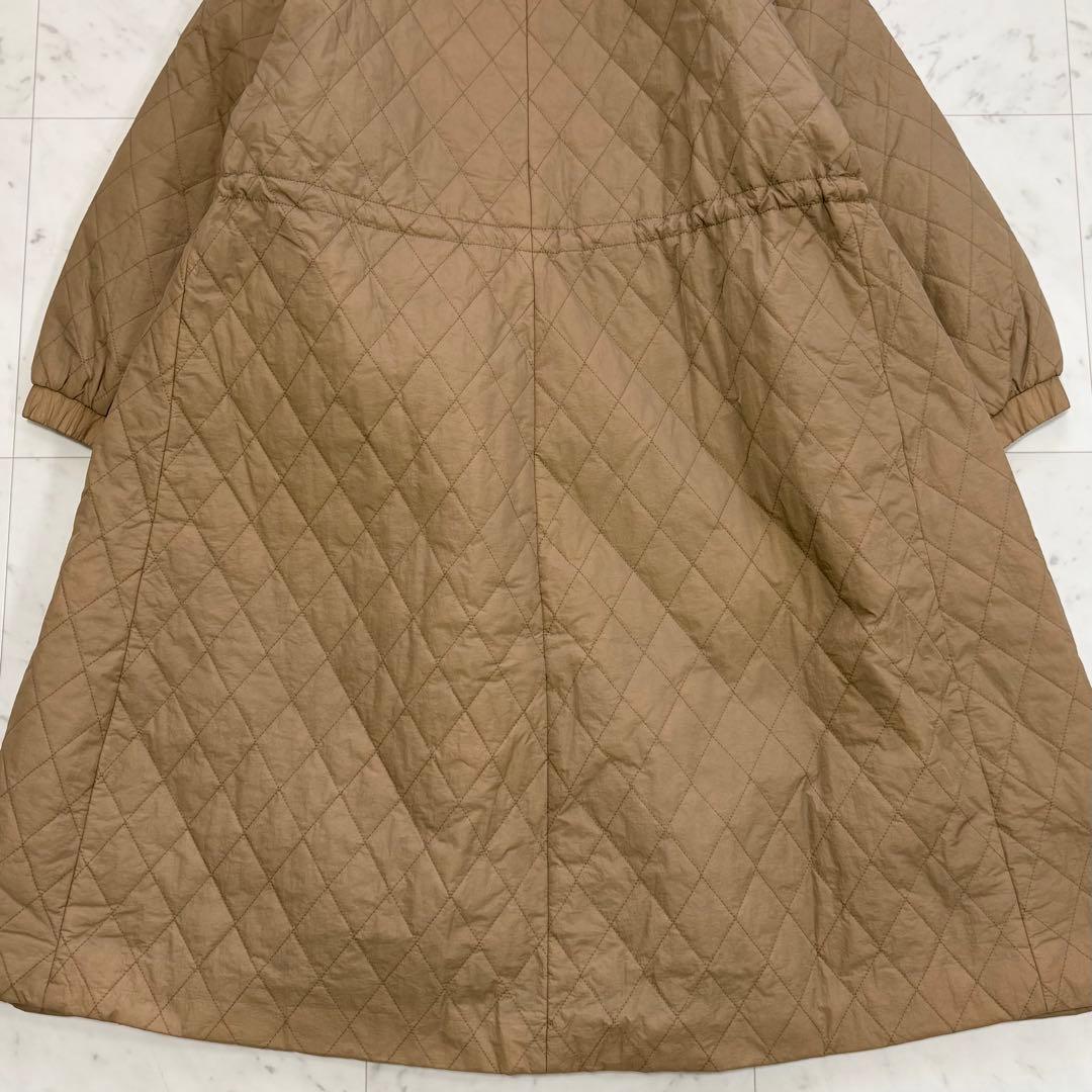 極美品✨ビアズリー　バルーン袖キルトコート　キャメル　ロングコート　キルティング