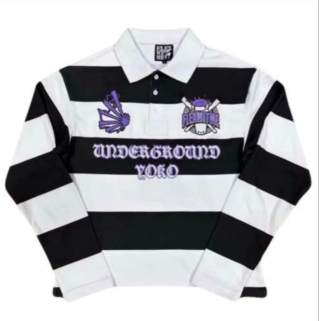 flexwitme 長袖 ポロシャツ 黒 fuckmylife yoko