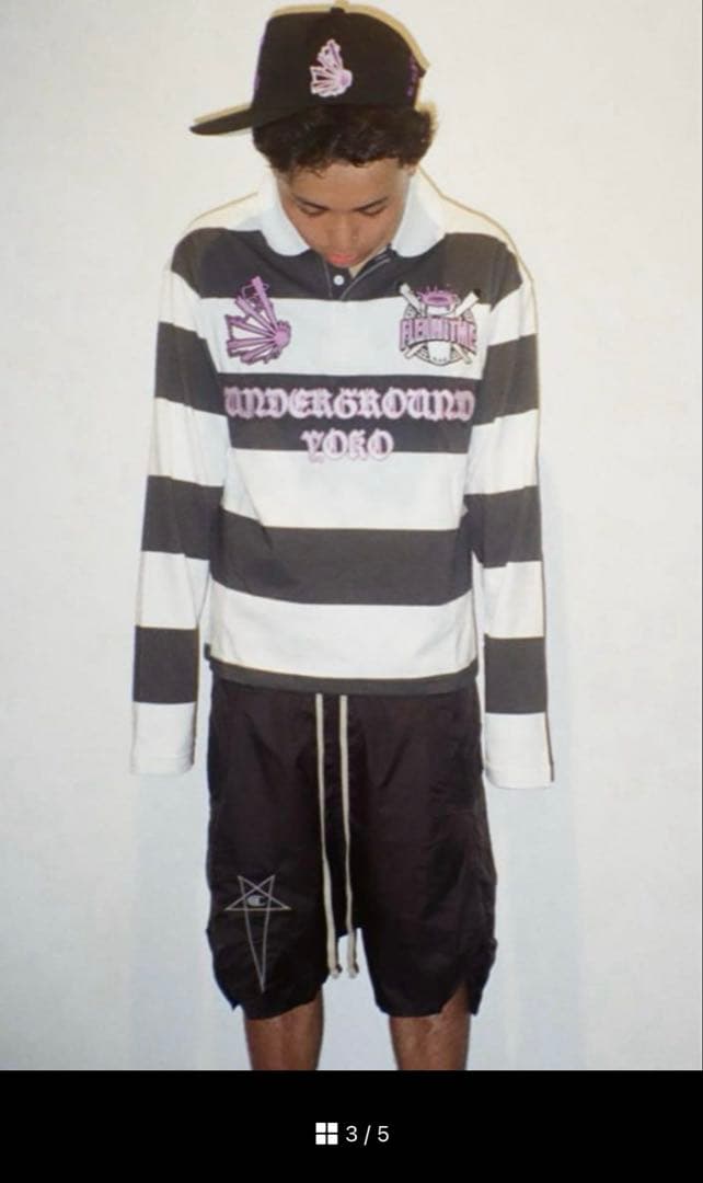 flexwitme 長袖 ポロシャツ 黒 fuckmylife yoko