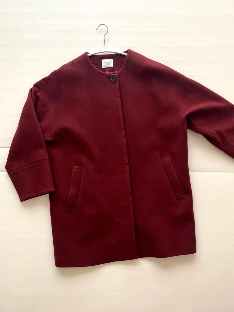 【yuni コート】毛100%、ドロップショルダー