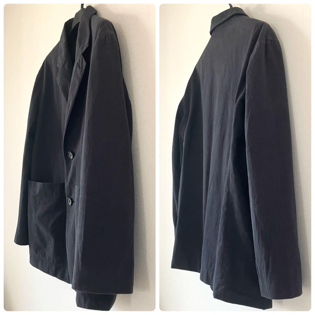 マーガレットハウエル 22SS コットンテーラードジャケット L ネイビーグレー