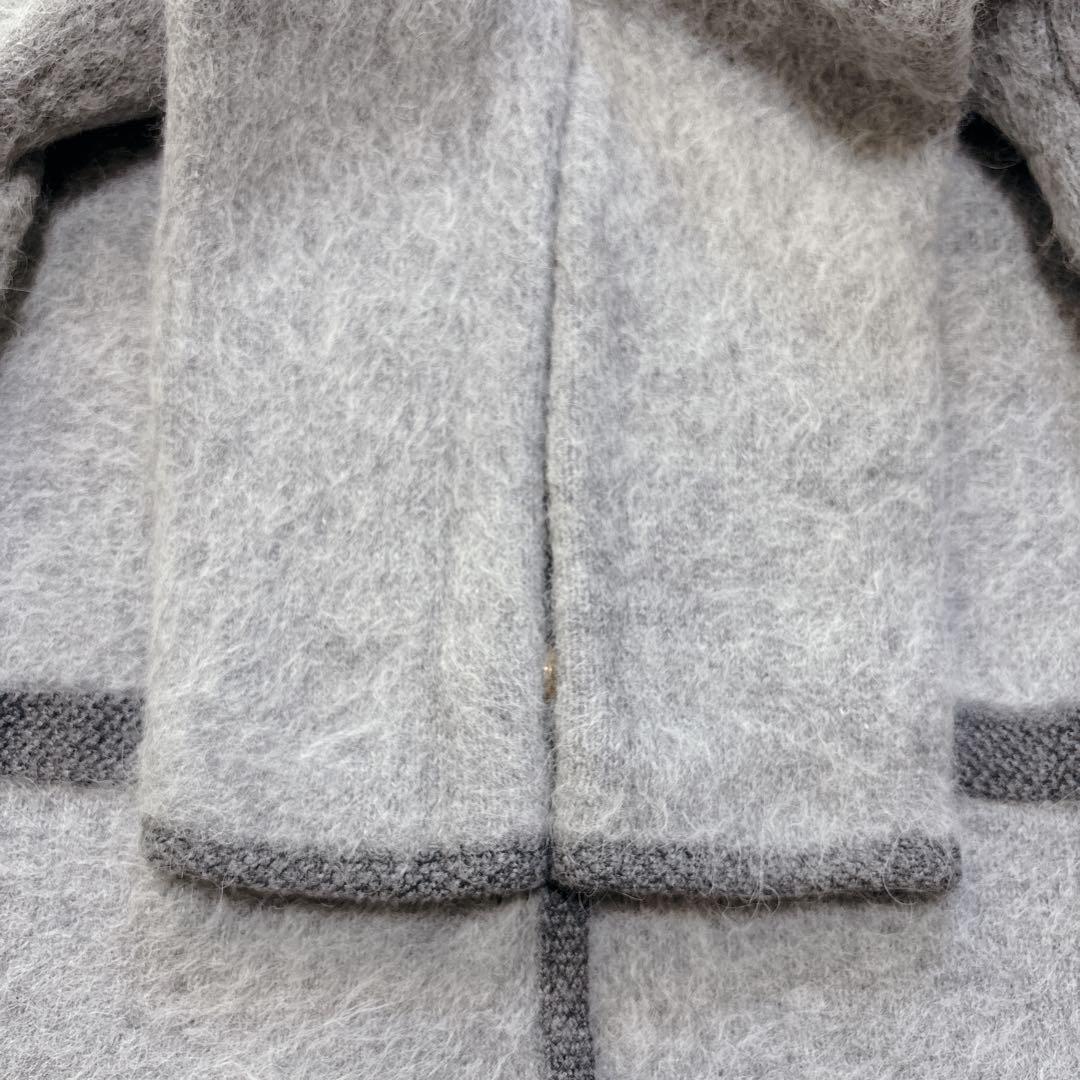 極美品 2024 ミラオーウェン 金釦短丈アルパカニットカーデジャケット グレー
