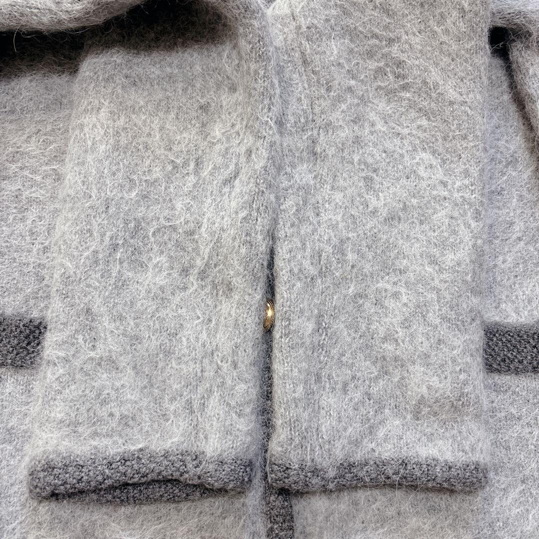 極美品 2024 ミラオーウェン 金釦短丈アルパカニットカーデジャケット グレー