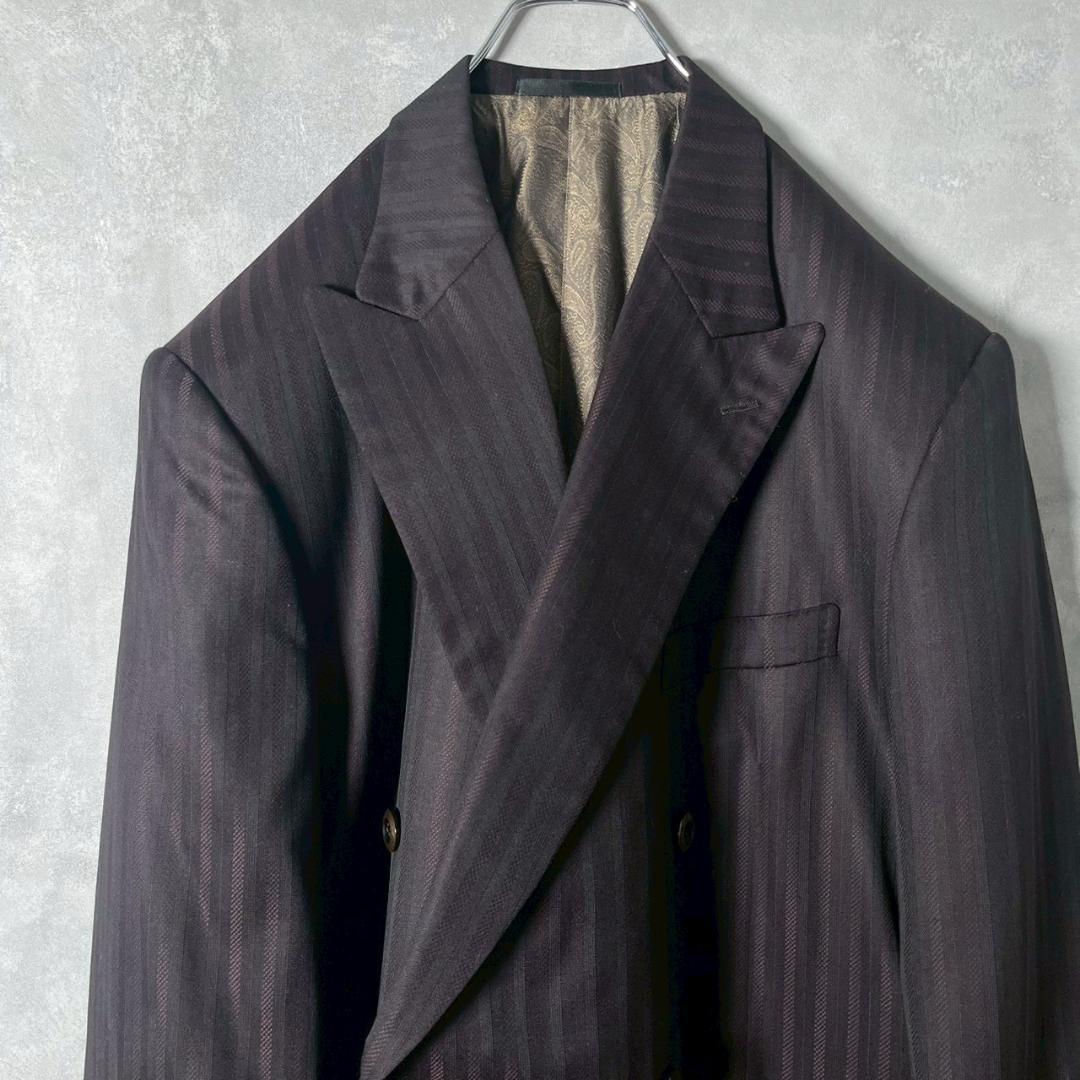 雰囲気◎ LANVIN 裏地ペイズリー ダブル スーツ 成人式　N2001