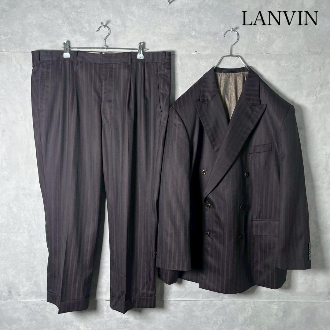 雰囲気◎ LANVIN 裏地ペイズリー ダブル スーツ 成人式　N2001