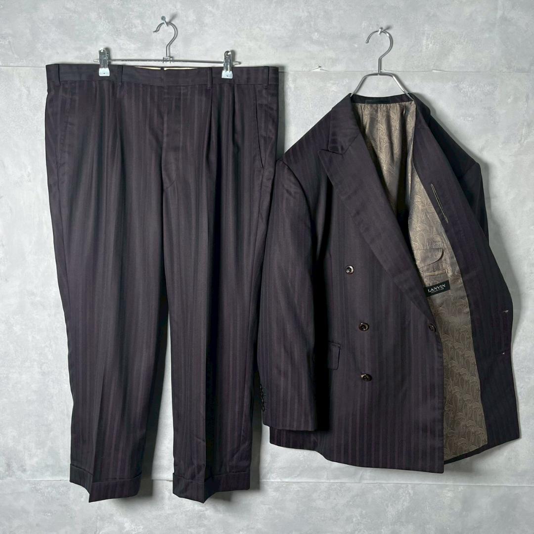 雰囲気◎ LANVIN 裏地ペイズリー ダブル スーツ 成人式　N2001