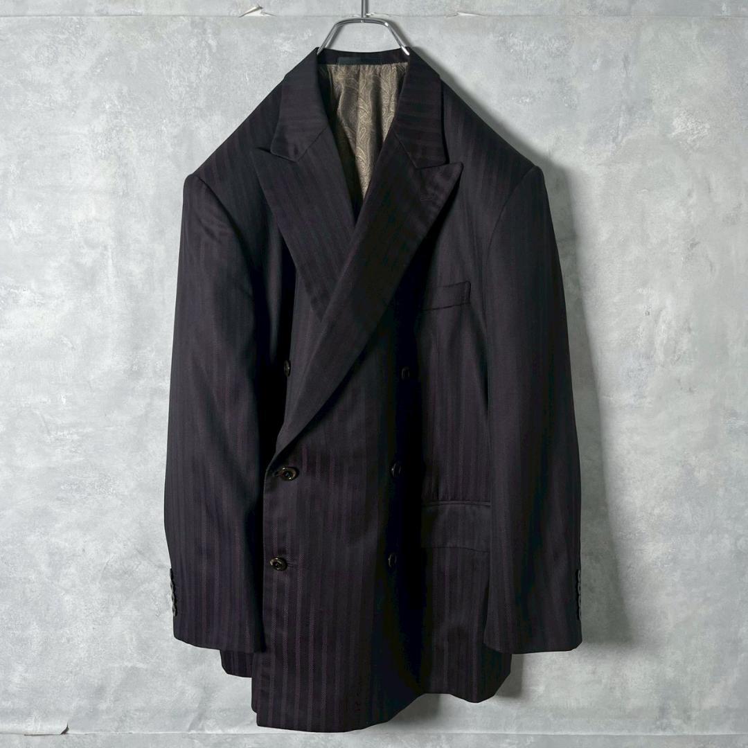 雰囲気◎ LANVIN 裏地ペイズリー ダブル スーツ 成人式　N2001