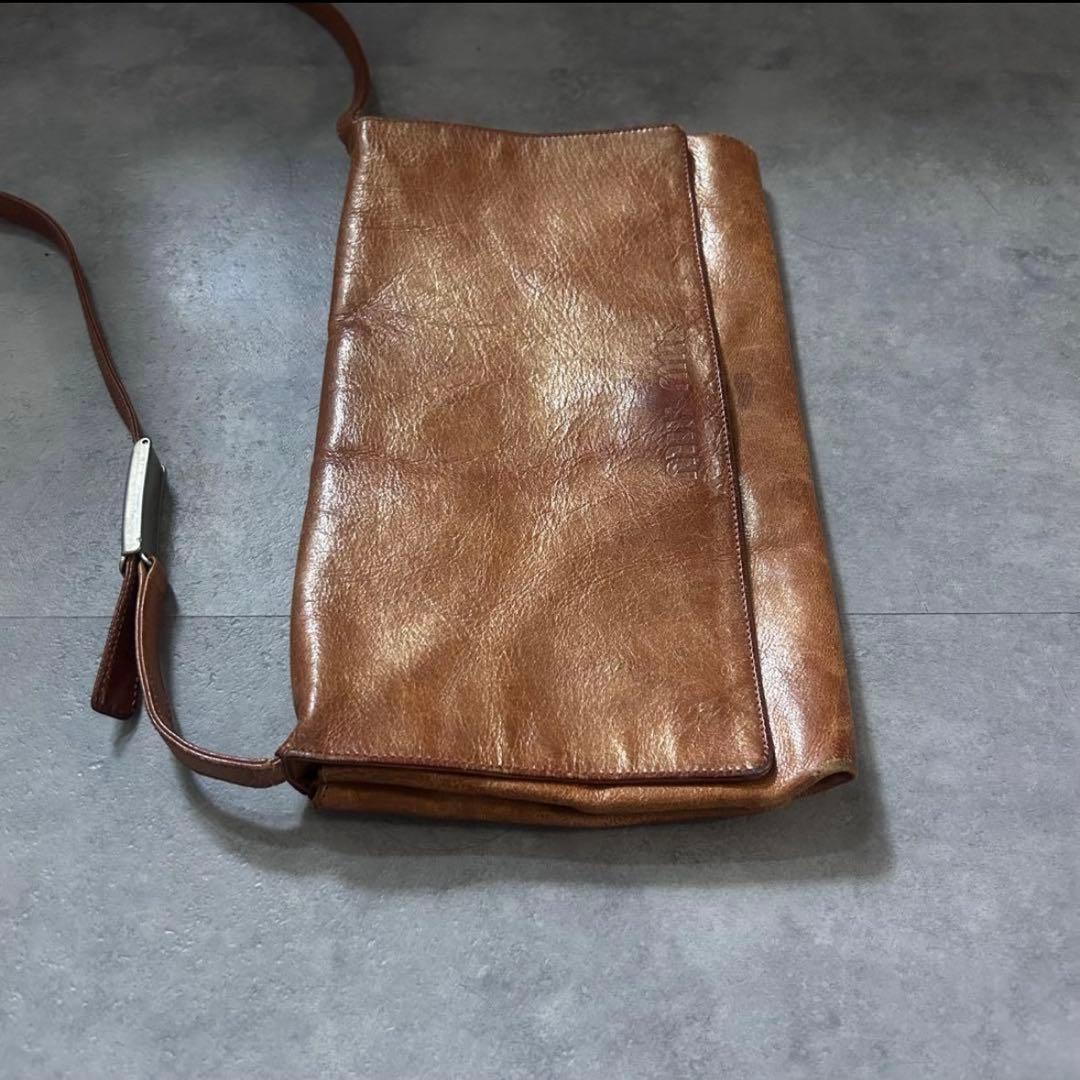 【超激レア❗️】archive miumiu レザー　ショルダーバッグ　ブラウン