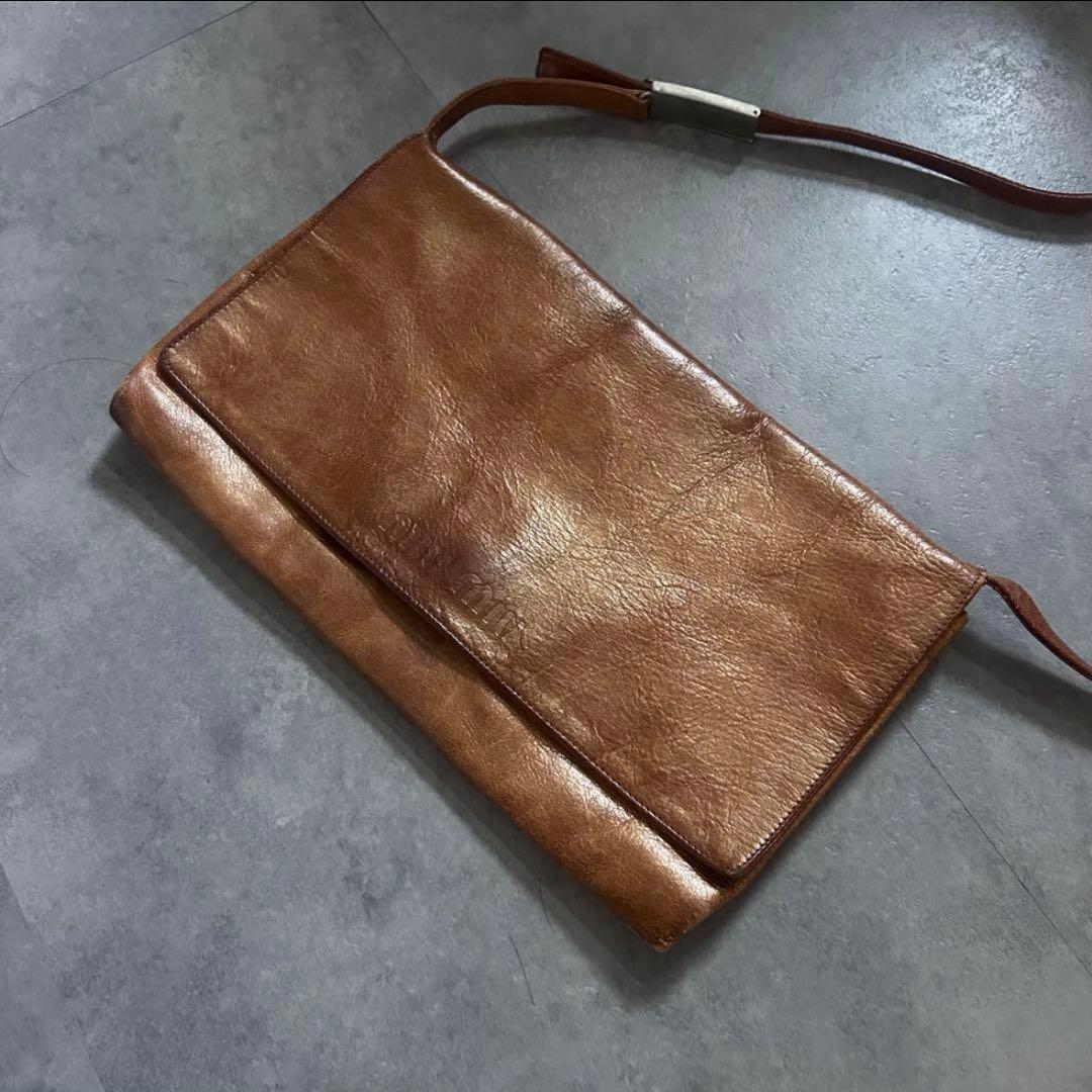 【超激レア❗️】archive miumiu レザー　ショルダーバッグ　ブラウン